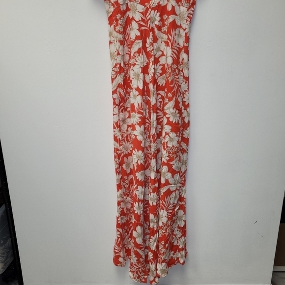 Band of Gypsies Lana Red and White Floral Button Ruffle Maxi Dress Size S - Picture 10 of 14